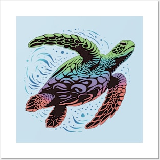 Colorful Sea Turtle Posters and Art